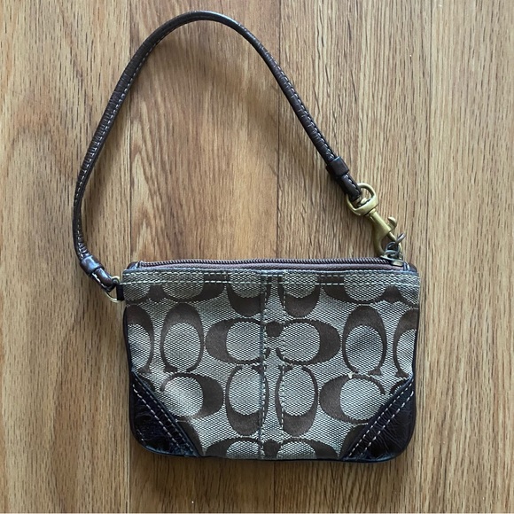 Coach Classic Monogram Brown Wristlet - Picture 3 of 6
